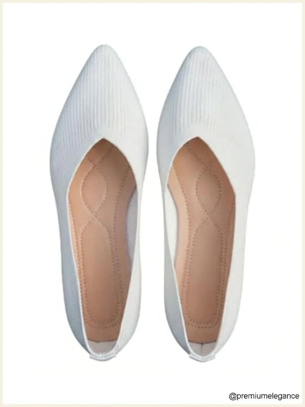 Pointed Toe Knit Ballet Flats - Comfortable Slip On Dressy Casual Shoes